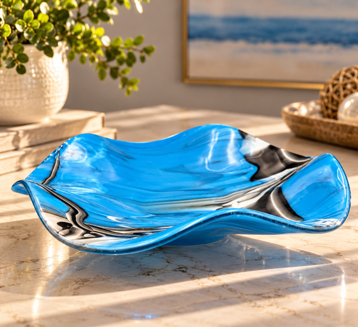 Blue Lightning Flutter Bowl