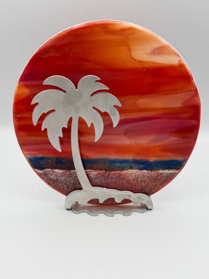 Palm Tree on Metal Stand