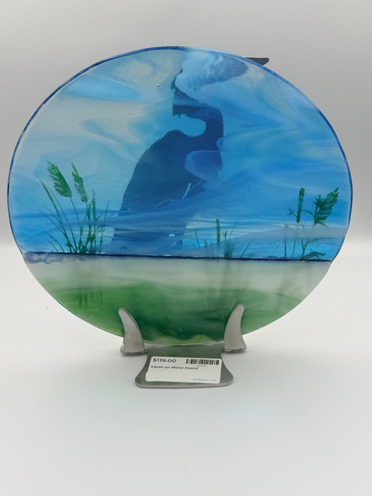 Egret on Metal Stand