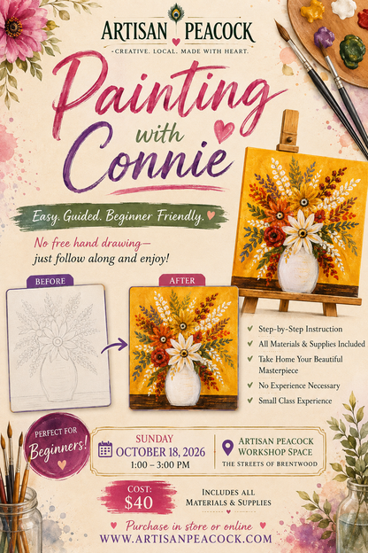 Painting with Connie – Floral Workshop on October 18th