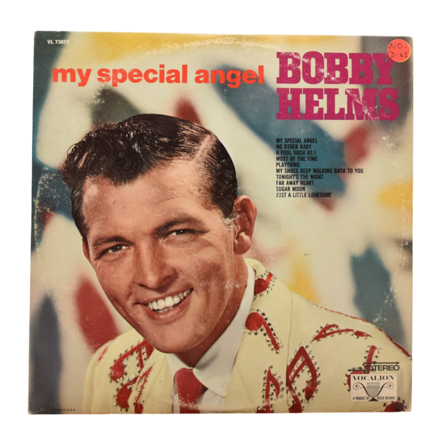 Bobby Helms ‎– Bobby Helms Sings To My Special Angel