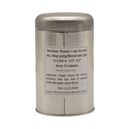 The Orchid Tea Room Rose Elderberry Organic Rooibos Blend Tisane